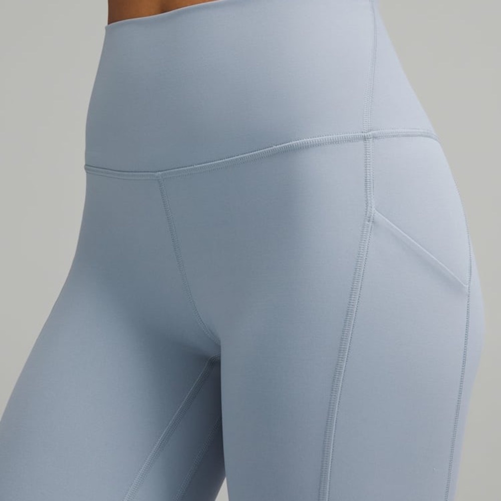 lululemon light blue high-rise leggings with center back logo - Picture 3 of 14